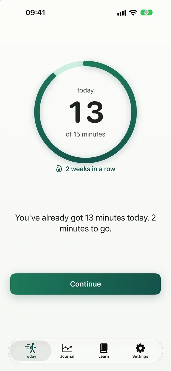 Today: 13 of 15 goal minutes