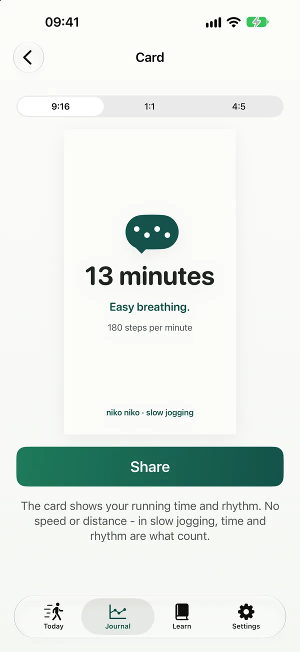 Run card to share
