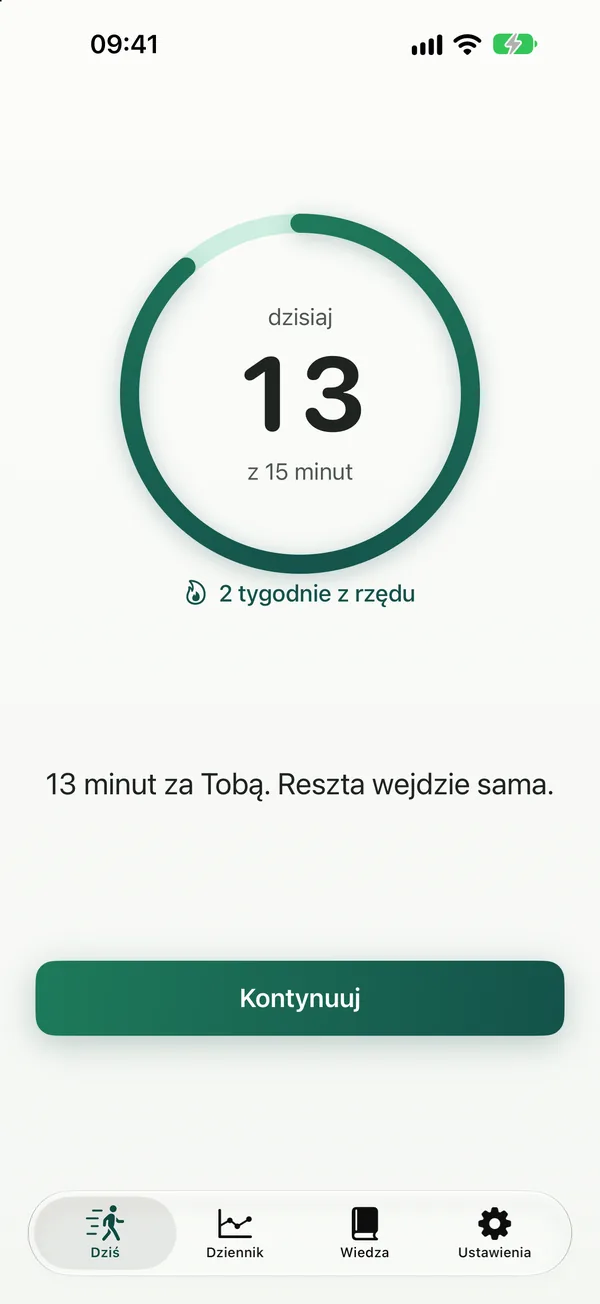 Dziś: 13 z 15 minut celu